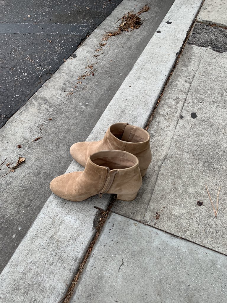 eccunionstephm's tweet photo. Looks like someone took the phrase boots on the ground way too seriously today here at El Camino College 😂 #ECCUnion #abandonedboots https://t.co/tg4oxSa92N