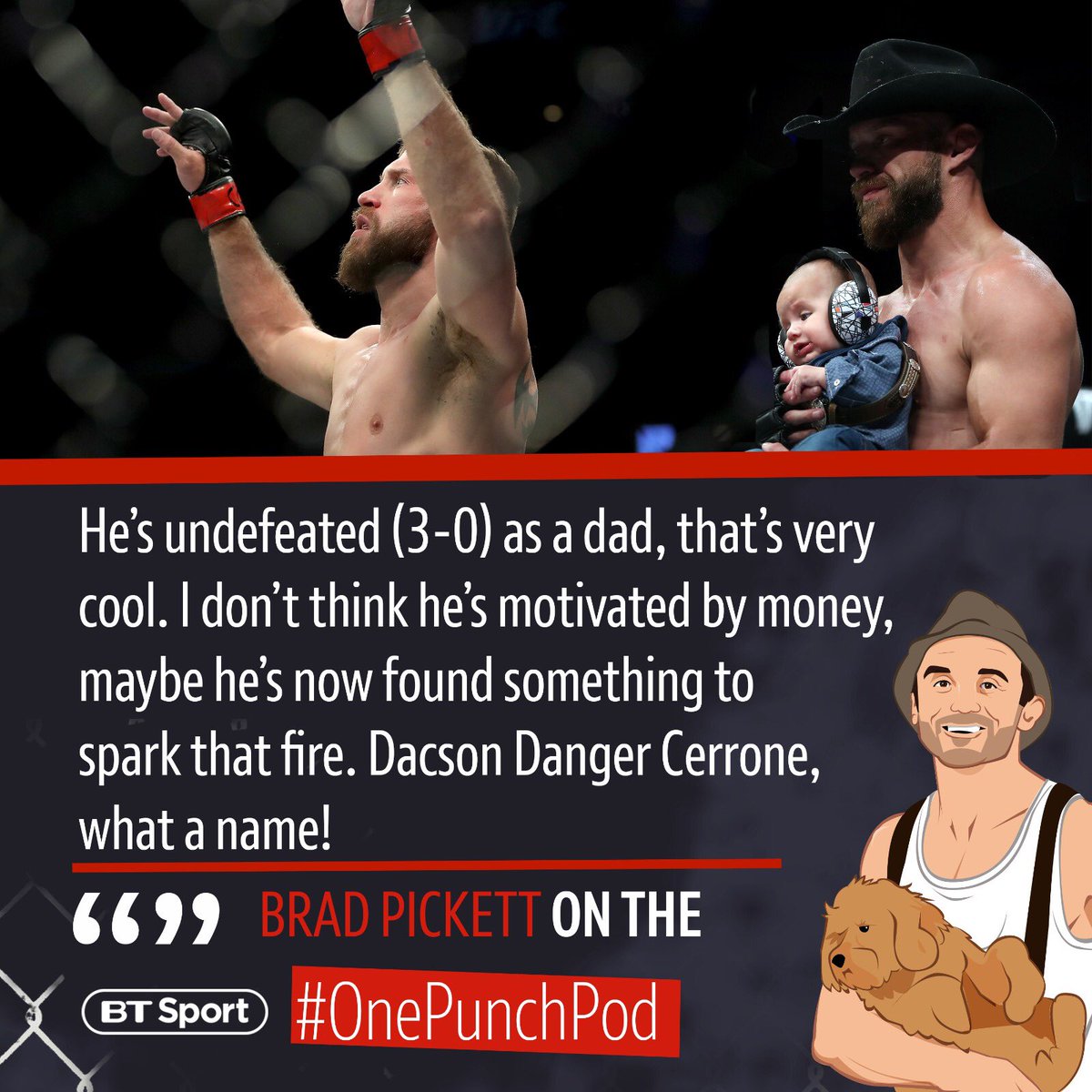 BryanLaceyMMA's tweet photo. Latest episode of the @btsport #OnePunchPod is OUT NOW!
We are joined by star of #UFCStockholm @rakic_ufc 👀👀
PLUS we look to the EPIC #UFC238 card including a special look at #ThePeoplesMainEvent 👉 #CowboyVsFerguson 🔥
Link 👉 https://t.co/VaPK6Mddwp https://t.co/ixhxni3F02