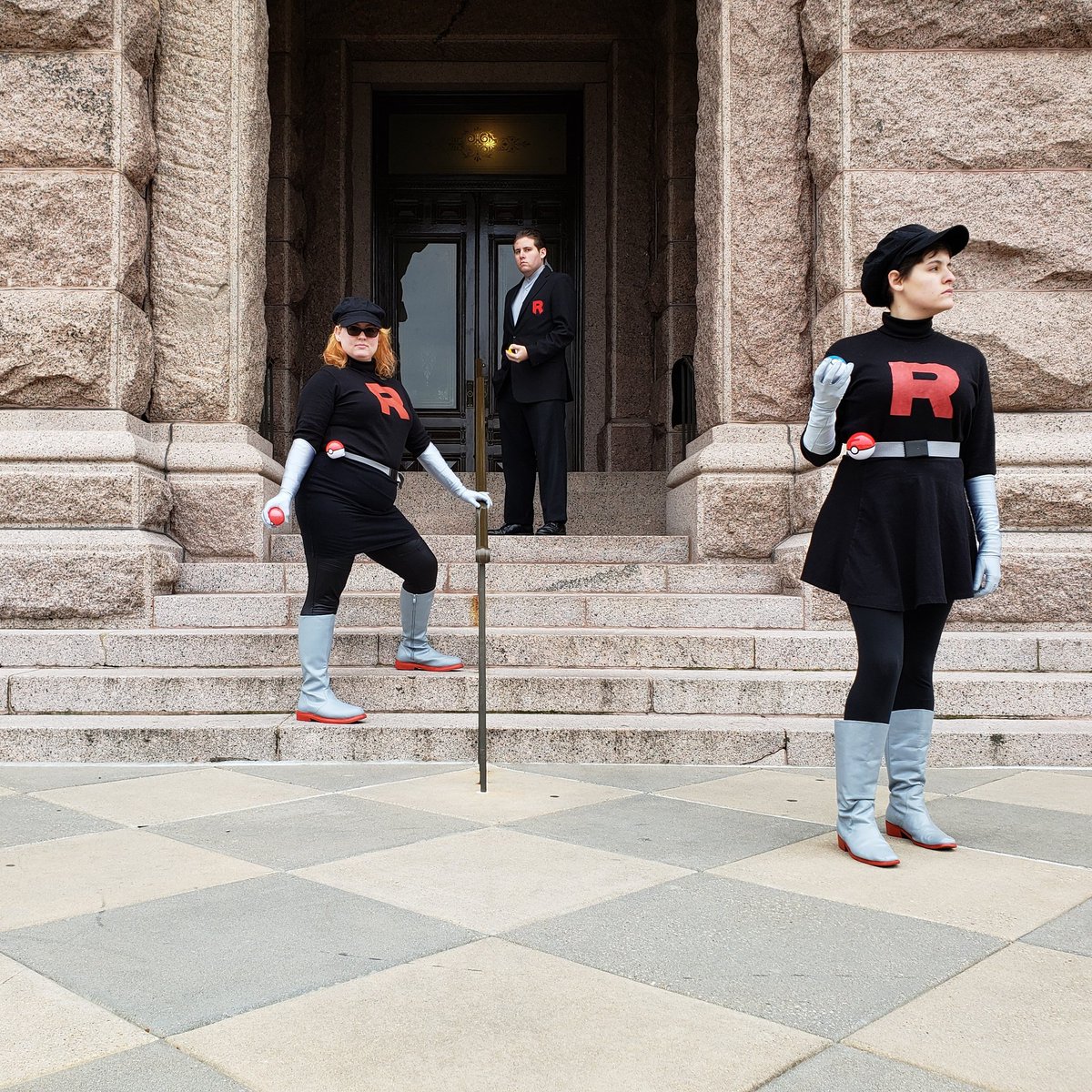TeamRocketTEX's tweet photo. Giovanni and the grunts lookin like they're about to release a dope new album. What do you think we would call it?
#teamrocket #teamrocketcosplay #pokemon #nintendo #texascapitol #teamrockettexas https://t.co/unKvIt8tNJ