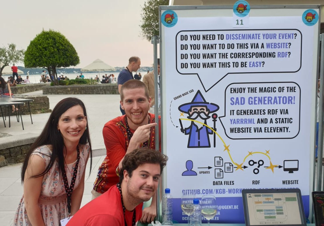 HeyPieter's tweet image. Happy faces at our SAD Generator demo at #eswc2019 😃 🧙‍♂️ Ask us for tooling to generate your acadamic event knowledge graph and website 💫