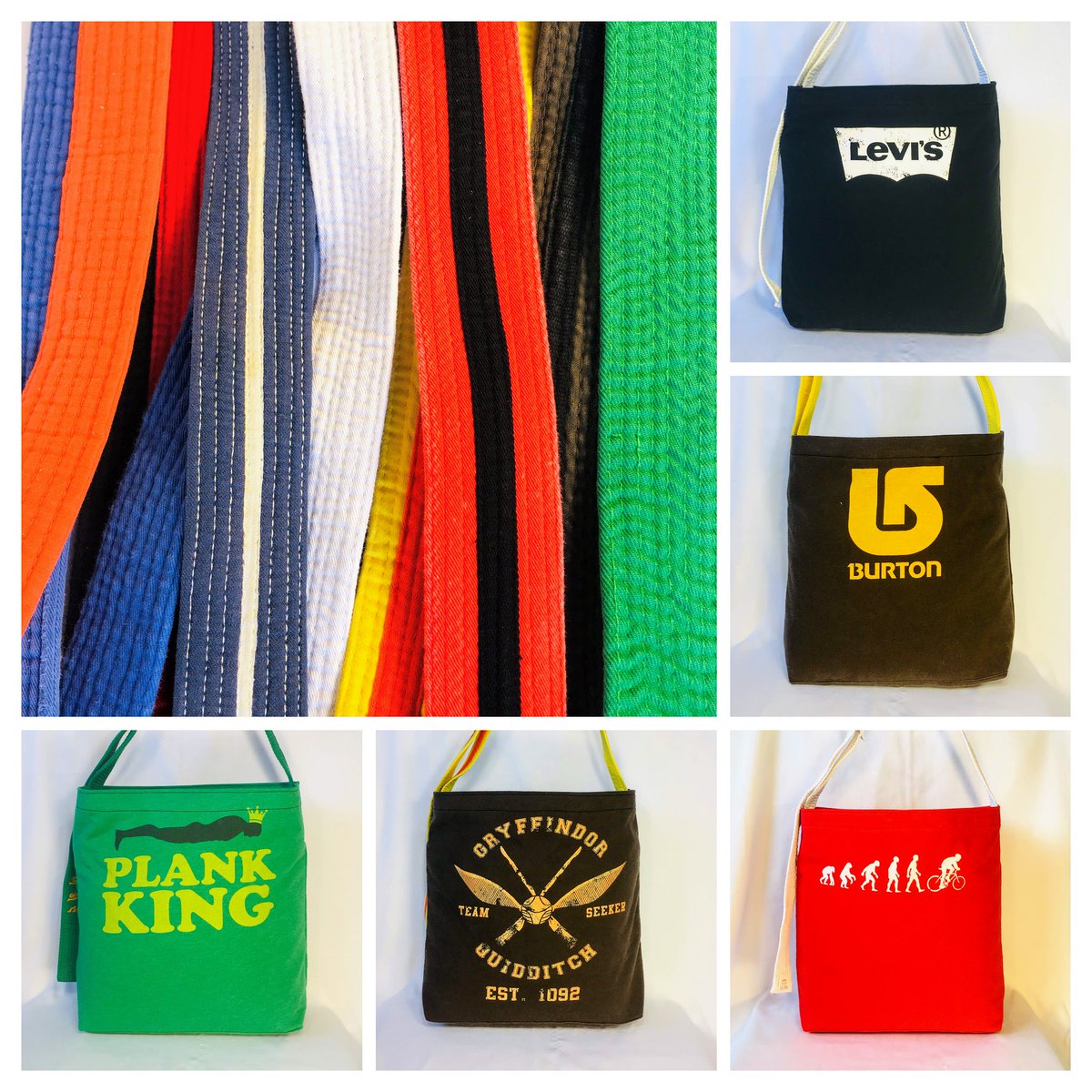 goodfarken's tweet photo. Happy New Tee Bag Tuesday! What do you think of our shoulder bags with adjustable straps made from reclaimed martial arts belts? All these and more available from our online shop https://t.co/jZa1qaTafv #newteebagtuesday #teebags #goodfarkenbags #goodfarkenidea #WeTheNorth #yes https://t.co/1W011P5fUJ
