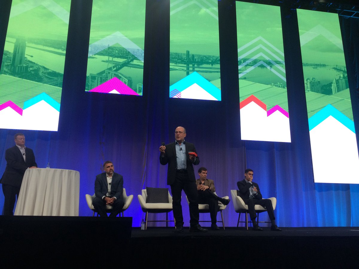 Sense's tweet photo. Our CEO, Mike Phillips, speaking this morning at #exchange19 about how Sense is partnering with @landisgyr and utilities across the world to help build the future together. #EnergyReimagined https://t.co/m9fEFtaE0V