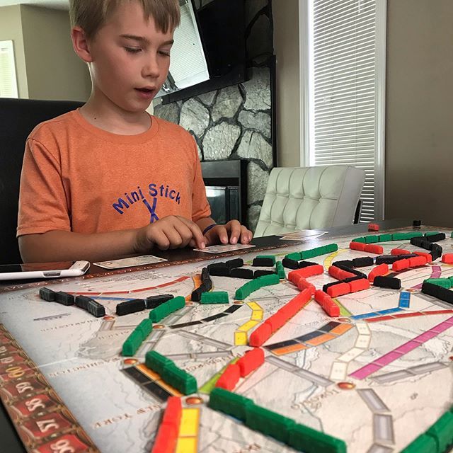 lcyra's tweet photo. Playing board games is one of our favorite things to do for homeschool! Ticket to Ride is a great way to learn about geography and strategy. 
#gameschool #homeschool #myhappycapture #dailyparenting https://t.co/PeivMMIJUd