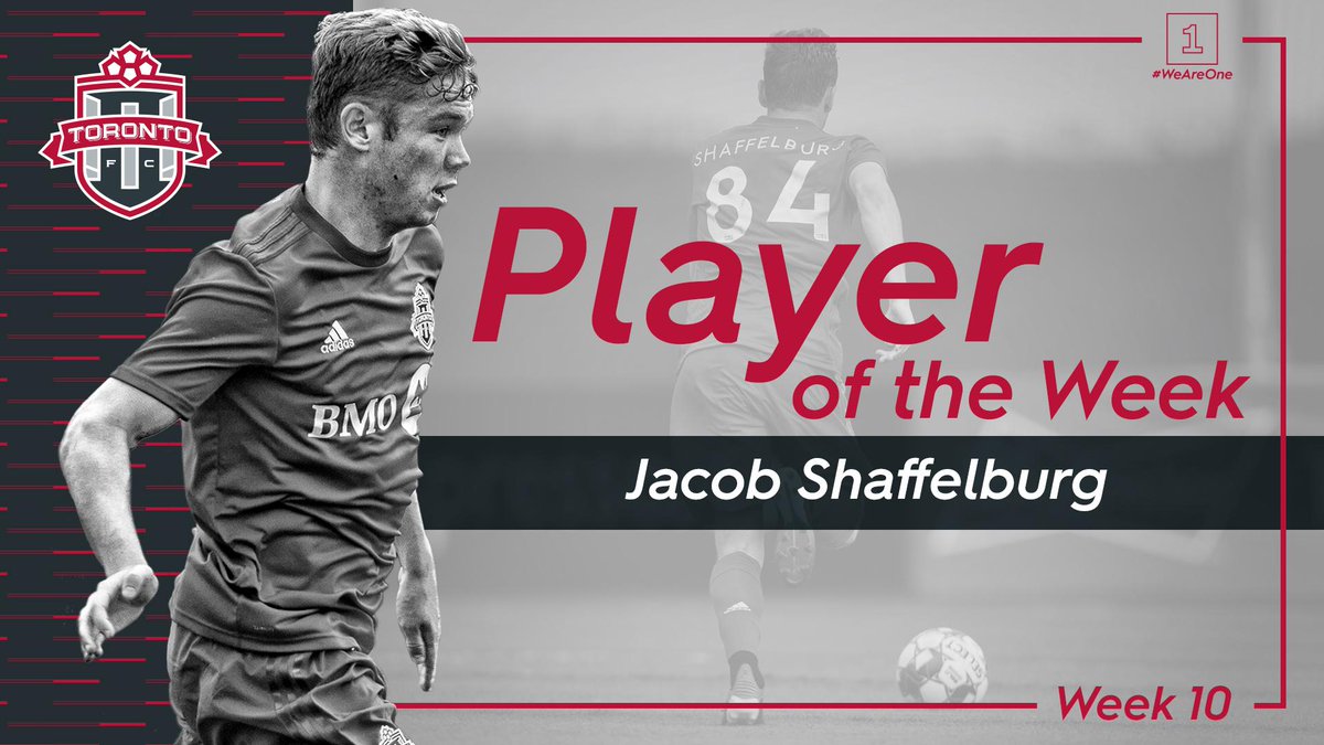 TorontoFCII's tweet photo. ⭐️ Player of the Week ⭐️

Picking up a goal and two assists @jacobshaff2 has been named the @USLLeagueOne POTW 

📰: https://t.co/lBfNLP4BmP

#TFCLive https://t.co/wdfBL2F05b