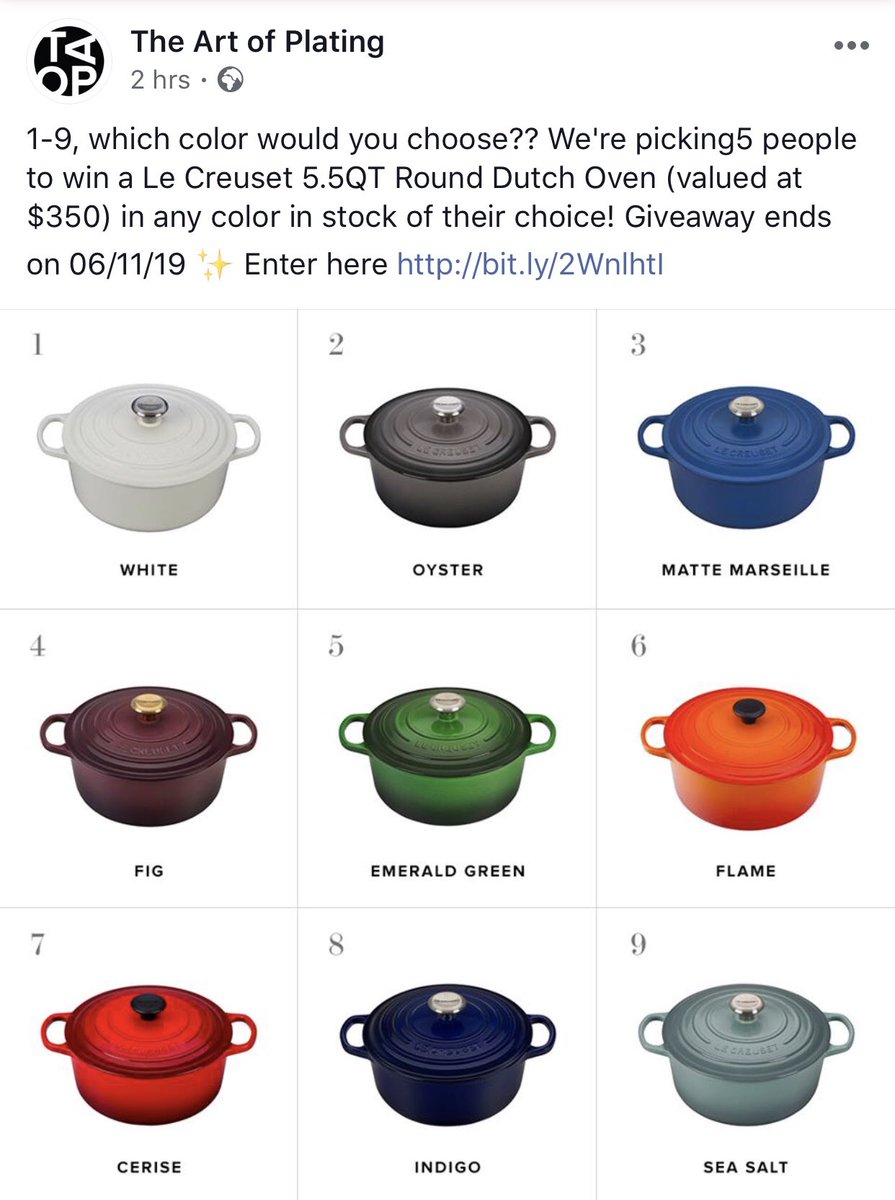 Skayamoon's tweet photo. Who wouldn’t like to win one of those Le Creuset? 🤩#theartofplatinggiveaway https://t.co/d4urMvORtI