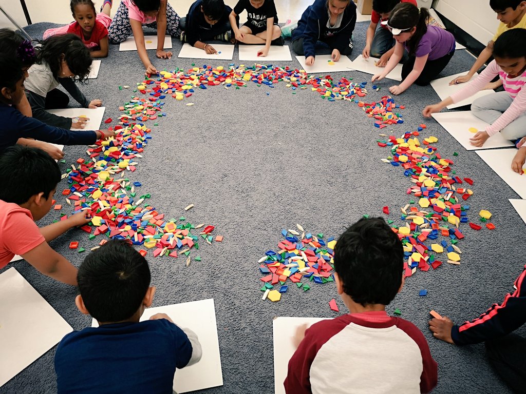Eliz_YM's tweet photo. When it's a math art day we create, build, compare... Have you followed the parameters of the challenges grade 1s? What do you see? @PlowmansPS2016 #similarstrategies #differentapproaches #abstract #visualization https://t.co/oNlu7ejfCu