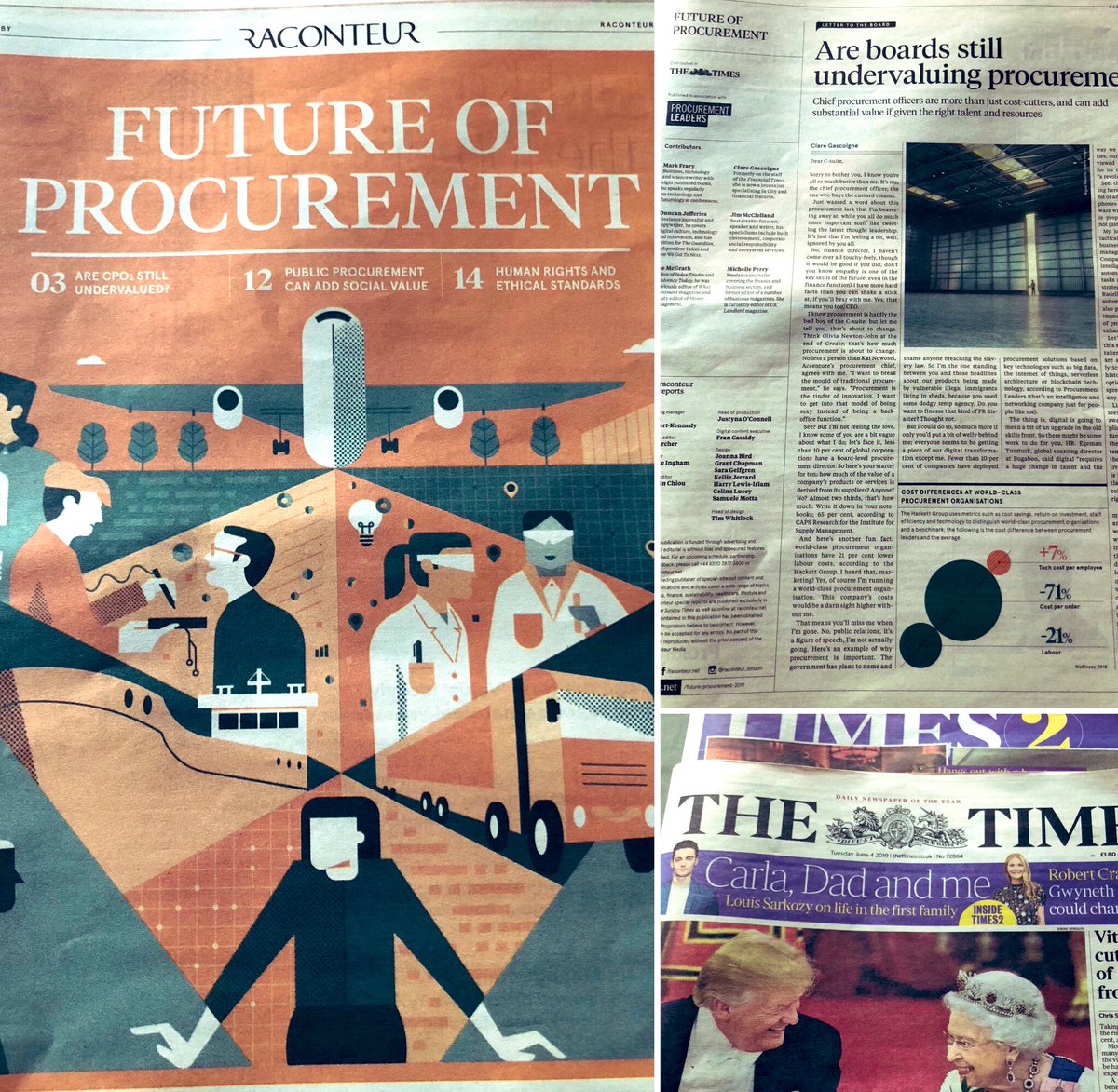 Just when the front pages were getting me down, here we are <a href="/ProcurementLDRS/">Procurement Leaders</a> in the middle section of today’s <a href="/thetimes/">The Times and Sunday Times</a> on #thefutureofprocurement in association with <a href="/raconteur/">Raconteur</a> - great job team <a href="/david_rae/">David Rae</a> @Oliviaj20 <a href="/tburt85/">Tim Burt</a> #helloSEIC <a href="/SEI_Center/">SEI Center</a>