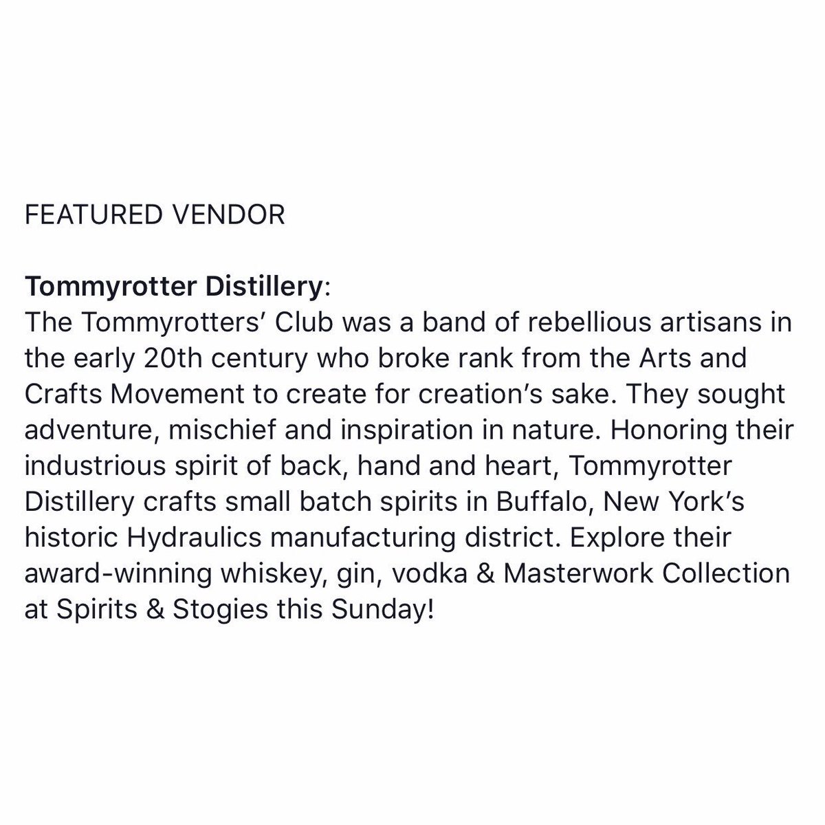 spirits_stogies's tweet photo. FEATURED VENDOR

@SipTommyrotter will be attending #SpiritsandStogiesFest! | June 9th, 2019

A big buffalo favorite! Get your tickets today! VIP SOLD-OUT! Only general admission tickets remain.
https://t.co/jtsoz1WU6f https://t.co/J28KEwFwx0