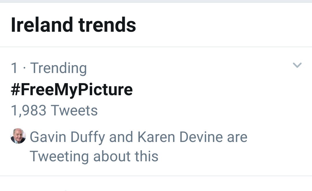 #LouthChat (@louthchat) on Twitter photo Well done everyone on Supporting Colin <a href="/FreeMyPicture/">FreeMyPicture -Colin</a> and getting him to no 1 trending in Ireland
#FreeMyPicture #LouthChat Well done everyone on Supporting Colin <a href="/FreeMyPicture/">FreeMyPicture -Colin</a> and getting him to no 1 trending in Ireland
#FreeMyPicture #LouthChat