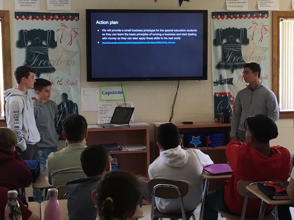 8th grade Capstone 2019. These young men created a new business plan for the students in our Learning Center! #bmspride @BethelCTSuper @WatsonBryan7  @tierneybethel @taranovichj1