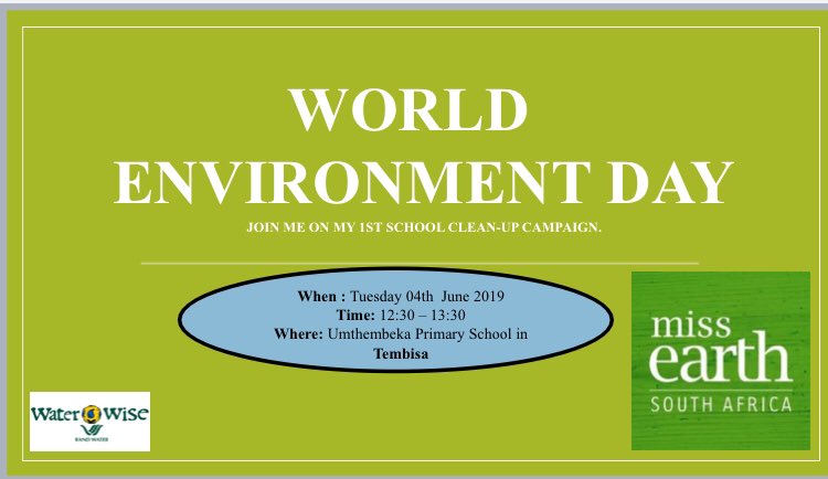 MissSets's tweet photo. In celebration of World Environment Day. I did My first clean up in Tembisa, with Umthembeka primary school.
#wastestopwithme @missearth_sa @SAFusion1 ✅💚🍀 https://t.co/b4zk87ZkNf
