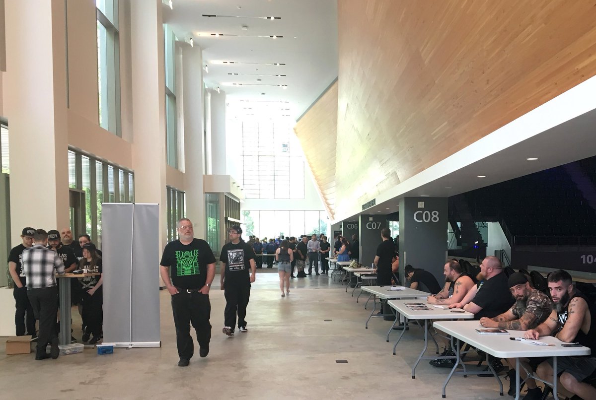 eventspsu's tweet photo. Some people come to Viking Pavilion for trade shows or commencements. Some folks come for the takedowns! Hundreds of #pnw wrestling fans came to see Ring of Honor’s State of the Art tour. It’s the week before finals— We had to do something fun! https://t.co/oJ74uSJ4kX