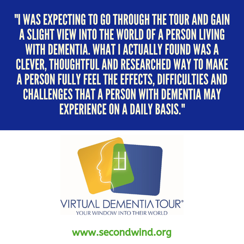 SecondWindDream's tweet photo. Thanks to our international Partner, @Training2careUK for sharing some responses from Virtual Dementia Tour participants (quote from Neil). #VirtualDementiaTour #Training2Care https://t.co/yFdLOcBJth