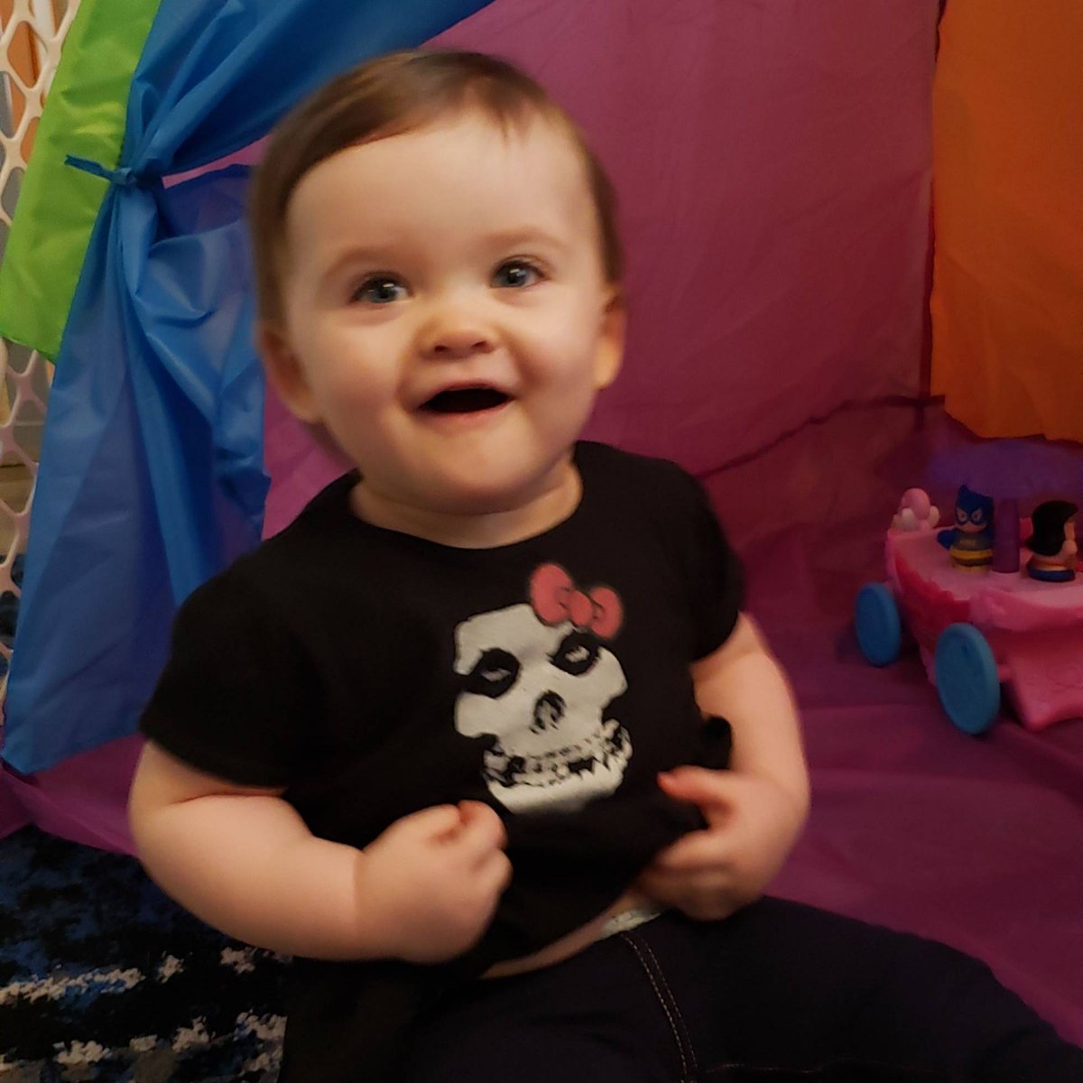 ZugatuDesigns's tweet photo. "I have the power if you have the nerve". A little #mashup fun for our #babiesofinstagram #hellokitty #misfits We do custom apparel. https://t.co/dDtk3WWr1g #follow us here. https://t.co/0A5wZz9FgN