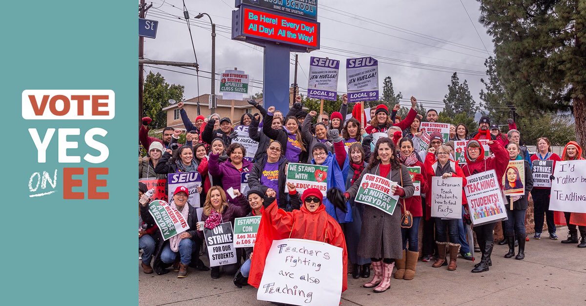 In January, we marched in the rain for a better education for our children.

Today, we need you to march with us today to the polls for a better education for our children. 

Vote Yes on EE!