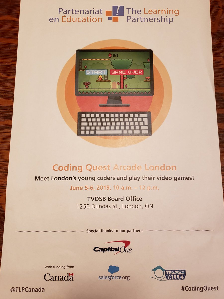 kraekerc's tweet photo. June 6th #codingquest via @TLPCanada #THECQARCADE #ldnont @BonaventurePS @PrincessAnneFI #valleyviewtvdsb @Orchard_Park_PS @EagleHeightsPS @DunwichDuttonPS @Liemtl @wendymacinnis1 @HarrisTVDSB @laura_t19 @MsGardiner6 @hilary_paterson @MrsThomson284 @MrsPriceDDPS @dcarruthersedu https://t.co/n1ZCDOLFbP