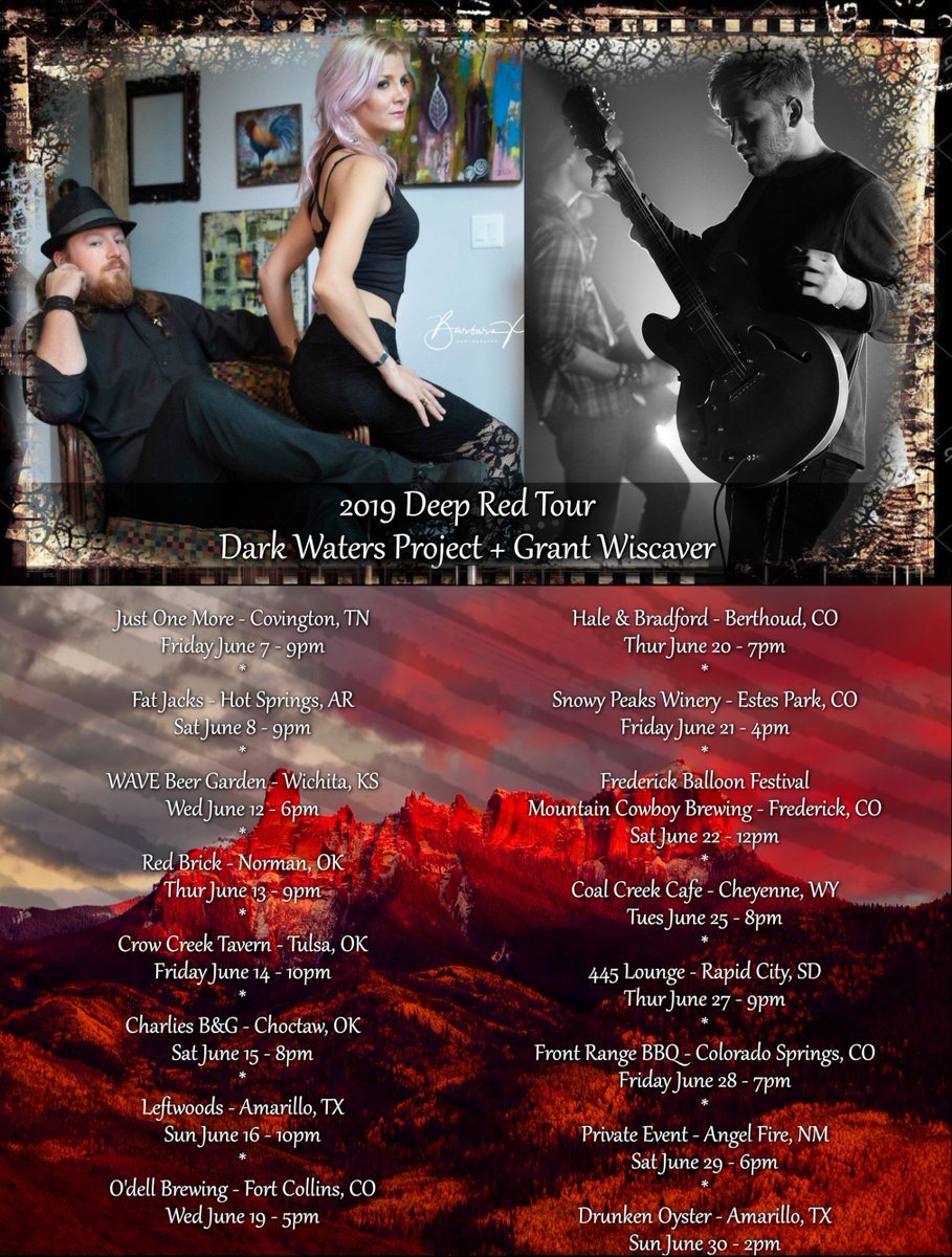 Our new #TourSchedule. Hope to see y'all at some of our shows! #Darkgrass 

#June #Tennessee #Kansas #Arkansas #Oklahoma #Texas #Colorado #Wyoming #SouthDakota #NewMexico #LiveMusic