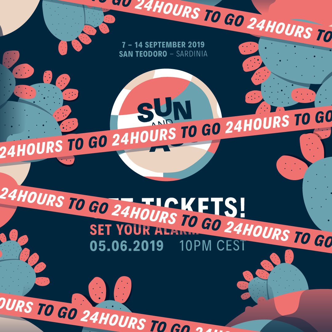 sunandbass's tweet photo. Don’t forget to set your alarm according to your time zone. Less than 24 hours until we open the ticket sale for 2019 via @TheTicketFairy -> https://t.co/ZWVAcEZ0JR
.
#SUNANDBASS2019 #sunandbass #SAB19 #ticketsale #setyouralarmclock #markyourcalendars #getexcited #goodluck https://t.co/RVVP8FGHMA