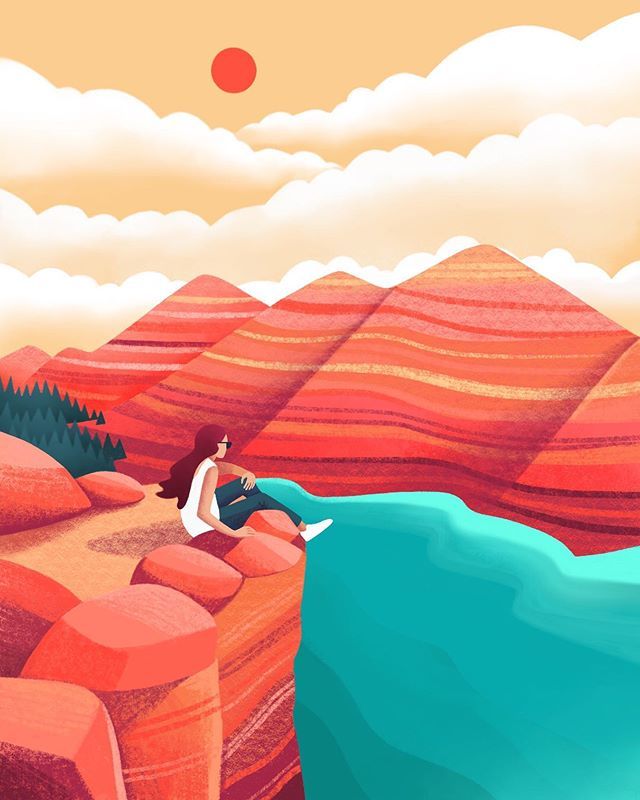 MarcyMoji's tweet photo. While working on this illustration I was thinking about this visualization trick from one of my favorite bloggers: •

Picture that the Grand Canyon is your life–your past, present and future. Start envisioning the various parts of your life within th… https://t.co/1TROwcxKtO https://t.co/h8kRSMizgP