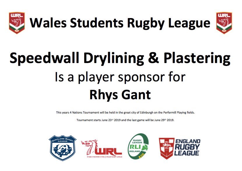 To kick us off we’d like to extend a big thank you to Leighton Lee who once again has shown his support for rugby league in Wales