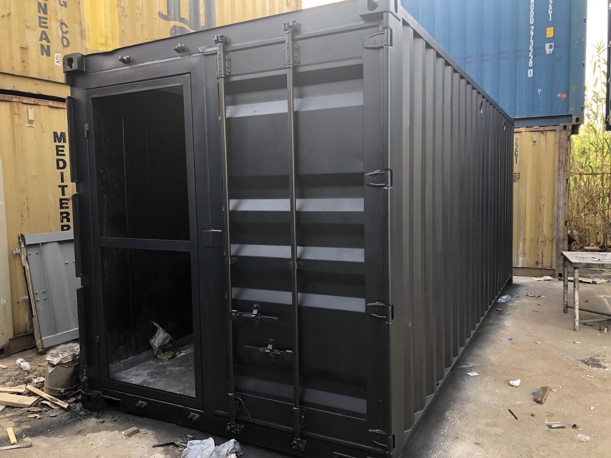 ContainerzLB's tweet photo. Modifications under progress , 20ft shipping containers converted to bathroom units #containers #beirut #lebanon https://t.co/DahGuTxETm