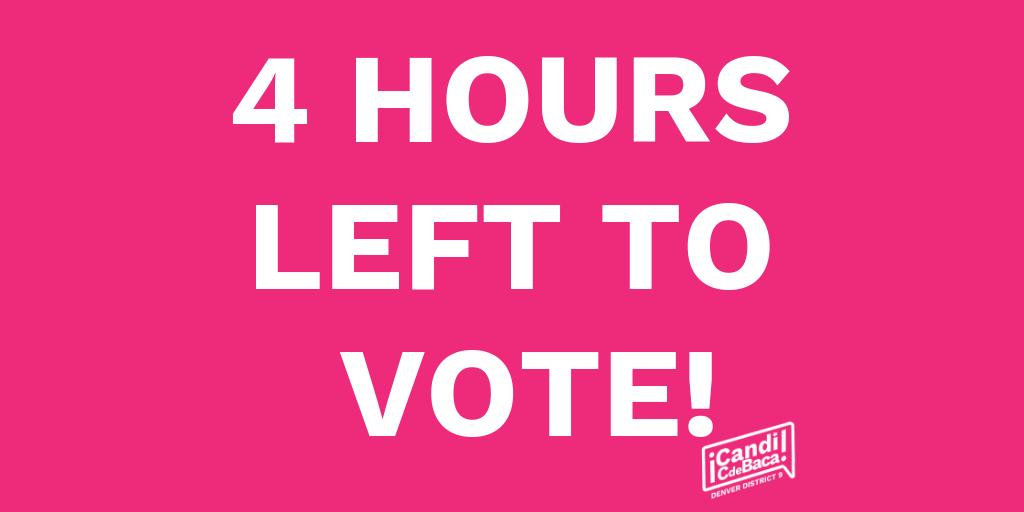 CandiCdeBacaD9's tweet photo. Let's go #Denver #District9! Your vote is for community. Your vote is for our future. Your vote is for YOU! Please vote for me by 7 pm tonight. Call 970-306-7438 for voting help! #DenverRunOff #DenverVotes https://t.co/jsd5FERFM6
