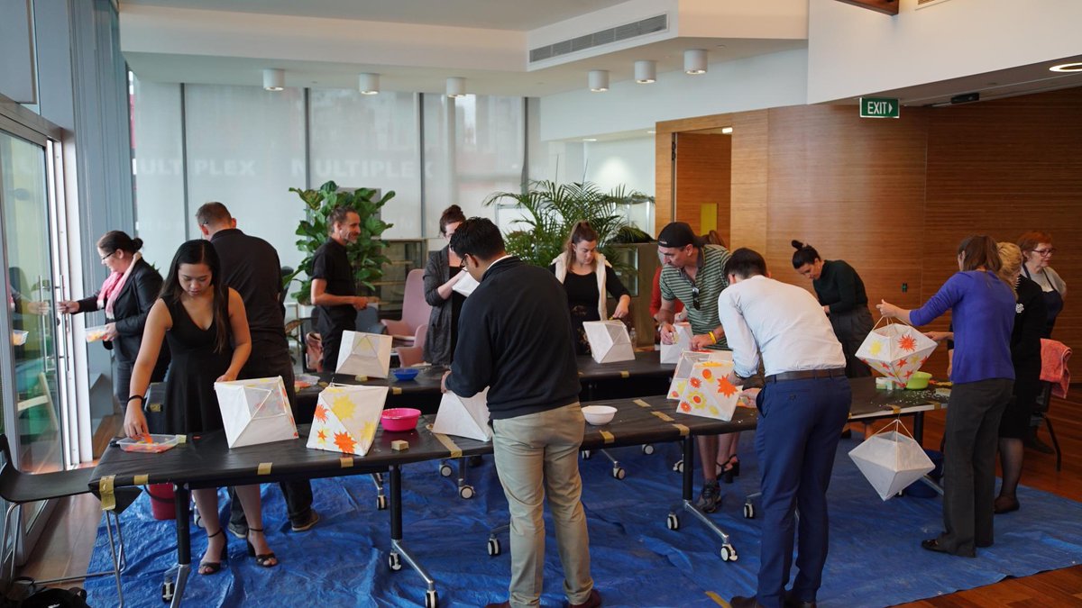 SuncorpGroup's tweet photo. Our people have been making lanterns for this Friday's #LUMINOUS Lantern Parade. @Suncorp is proud to once again sponsor this event & support @MDA_qld to #CreateWelcome for refugees on their settlement journey #diversity #qldday Get free tickets here - https://t.co/pQjfOTk1EK https://t.co/yjaOqYyBTN