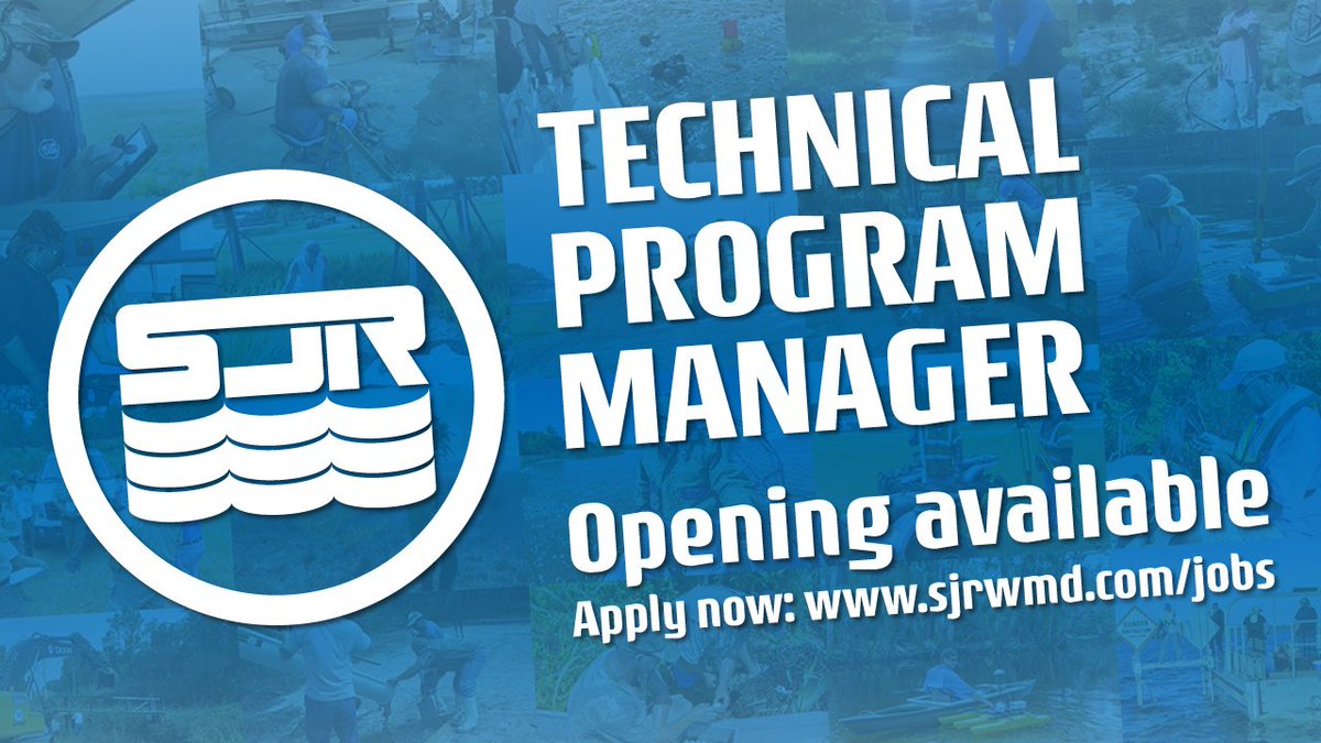 SJRWMD's tweet image. The district is seeking applicants for a Technical Program Manager position in Palatka. For detailed position info and to apply, visit sjrwmd.com/jobs