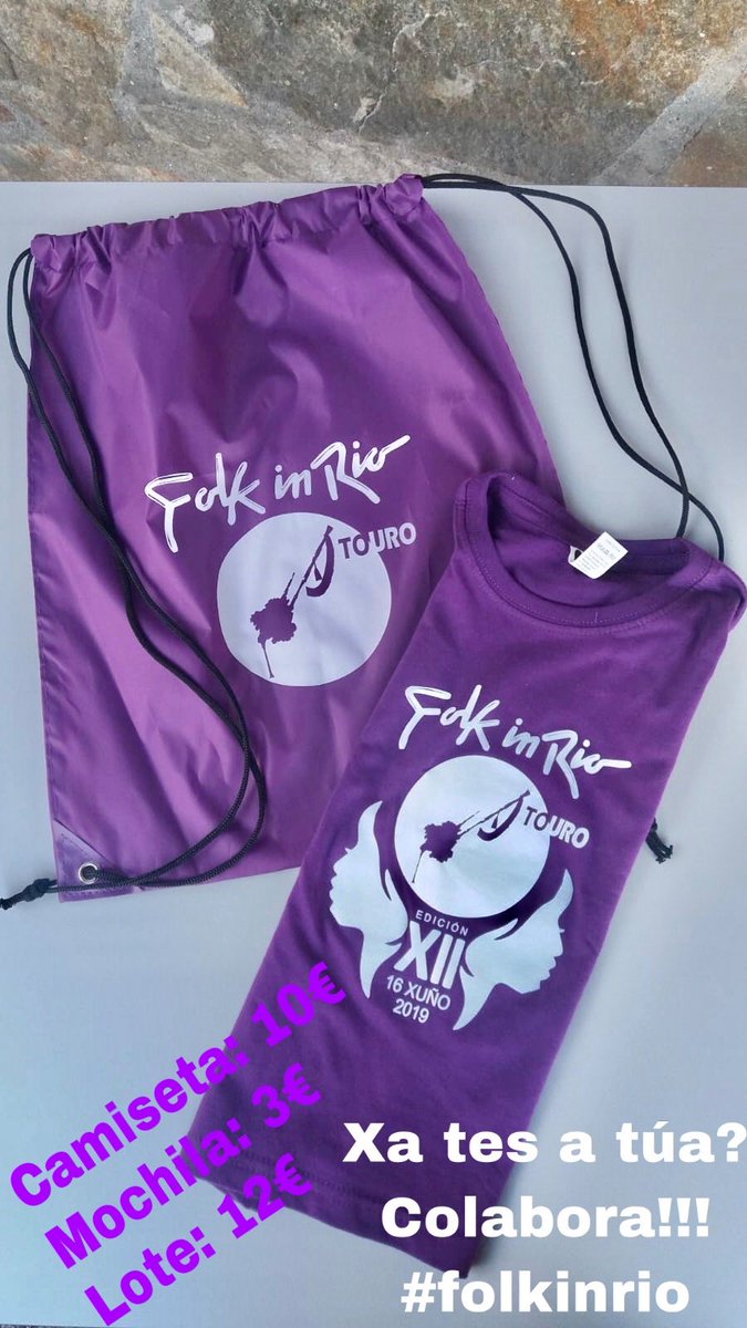 Dende xa tes as camisetas e mochilas á venda nos establecementos habituais. Este ano edición limitada!! Non quedes sin a túa!! <a href="/folkinrio/">folkinrio</a> #folkinrio #folkinriotouro #touro