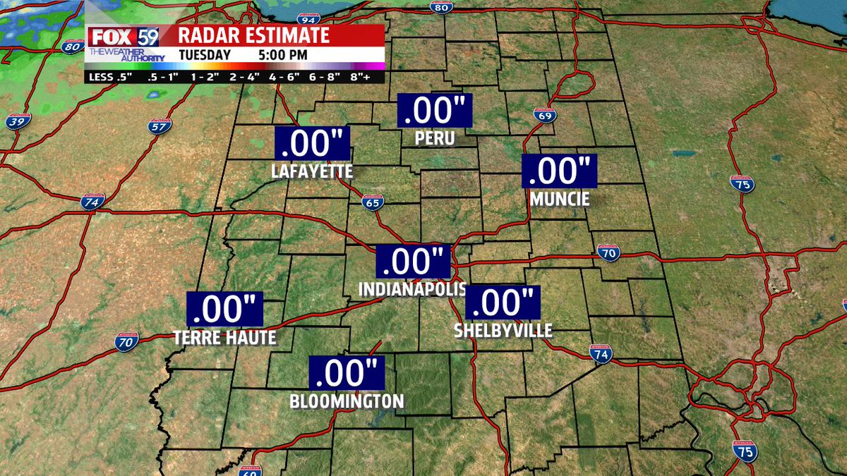 BrianWilkes59wx's tweet image. Officially 5 straight days without rain (or snow) in #Indianapolis.  This is the LONGEST dry stretch since October 20th -25th 2018 #inwx
