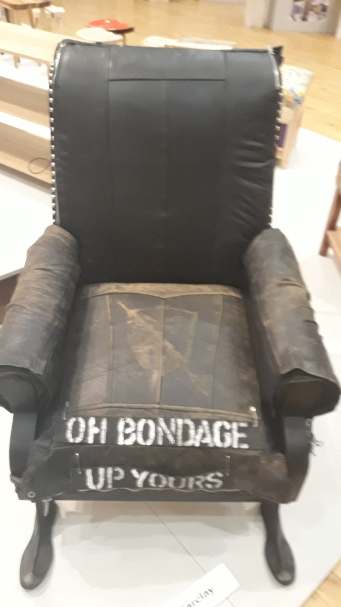 SarahHalliwel20's tweet photo. Needless to say the sex pistols chair is my favourite piece of furniture from the Fife College Festival.....#flemingmarc https://t.co/dnpvSFbV8E