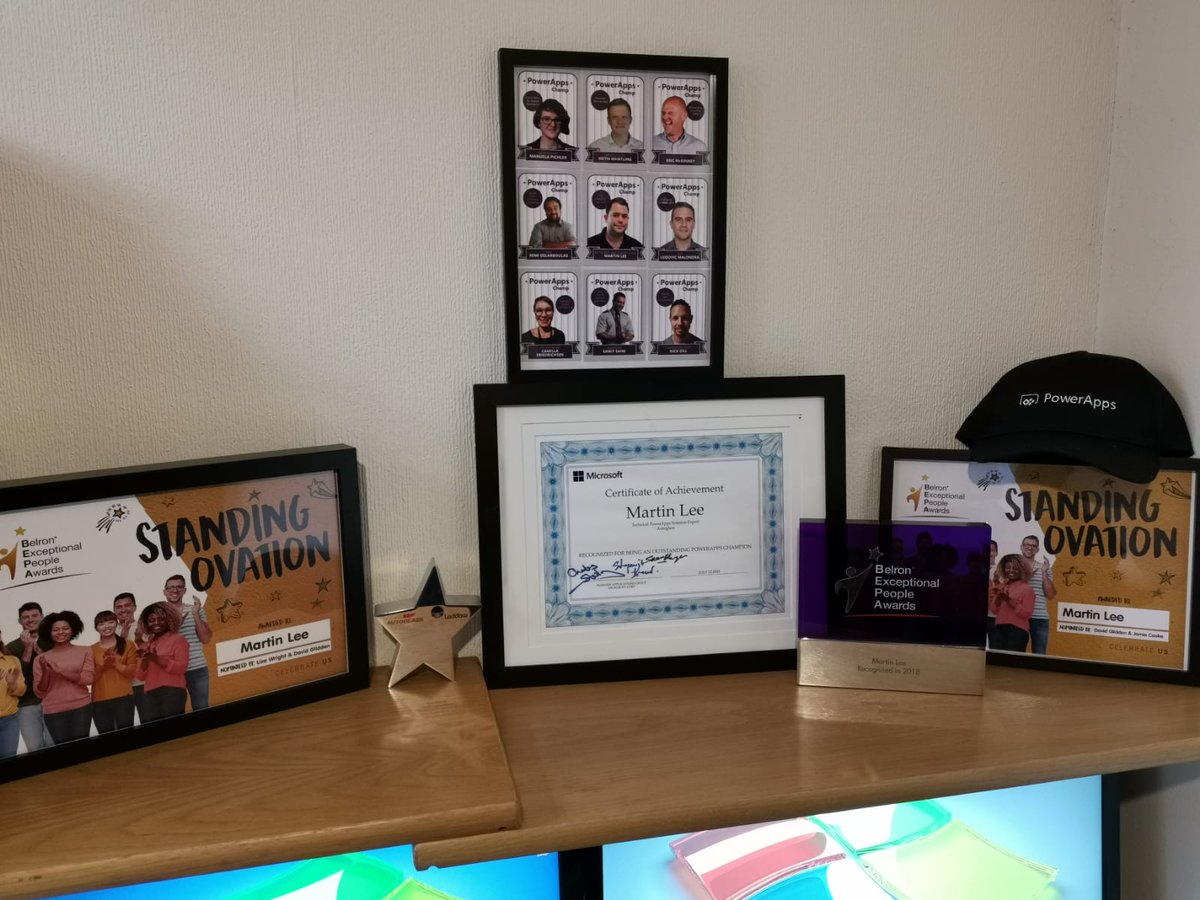 MartinLeeAppMan's tweet photo. Just looking back over the last year and i have met some great people π, and also very proud of the awesome awards i have got on the way :)
Big Thanks to @JamesMPhillips for the idea of the PowerApps Champs Wall ππ
#poweraddicts @PowerApps #PowerPlatform #PowerAppsFamily https://t.co/Kdq8WSOjAY