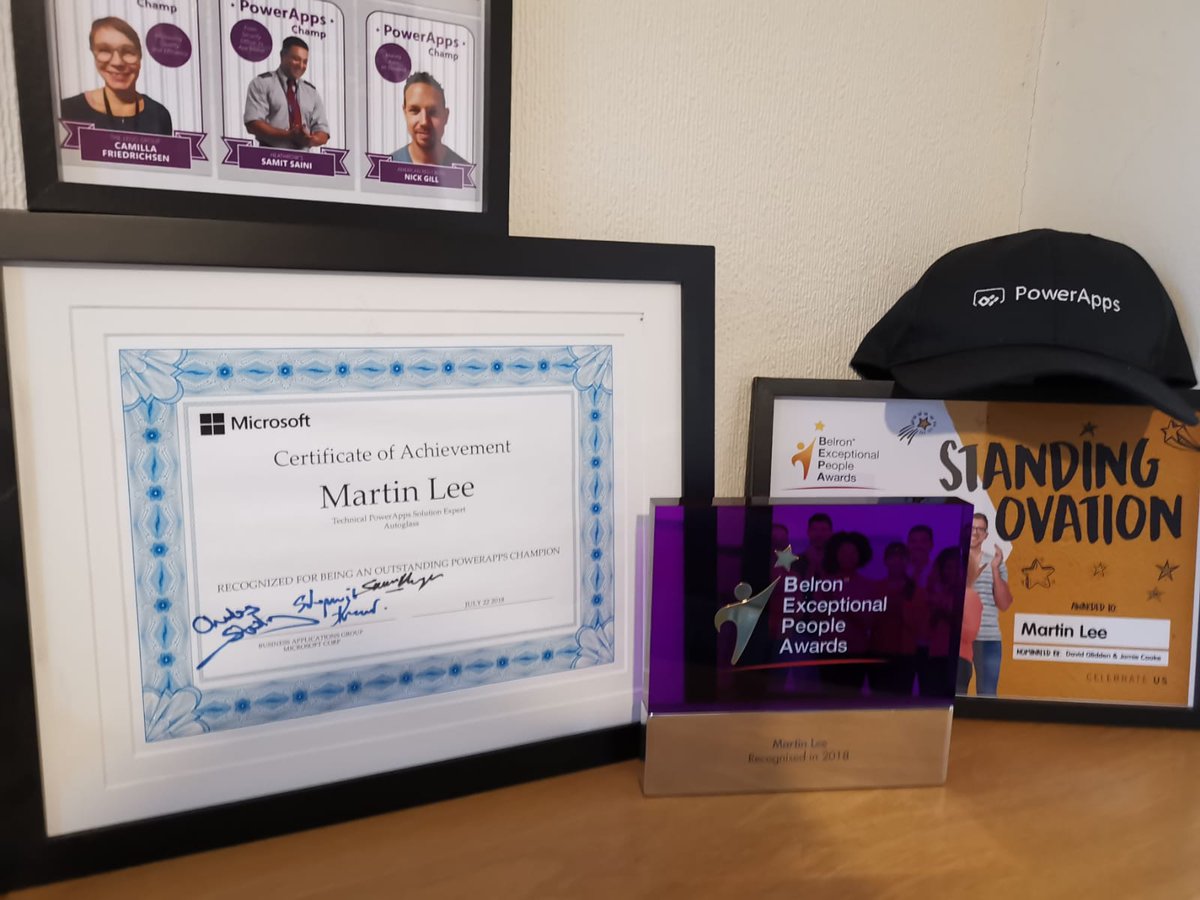 MartinLeeAppMan's tweet photo. Just looking back over the last year and i have met some great people π, and also very proud of the awesome awards i have got on the way :)
Big Thanks to @JamesMPhillips for the idea of the PowerApps Champs Wall ππ
#poweraddicts @PowerApps #PowerPlatform #PowerAppsFamily https://t.co/Kdq8WSOjAY