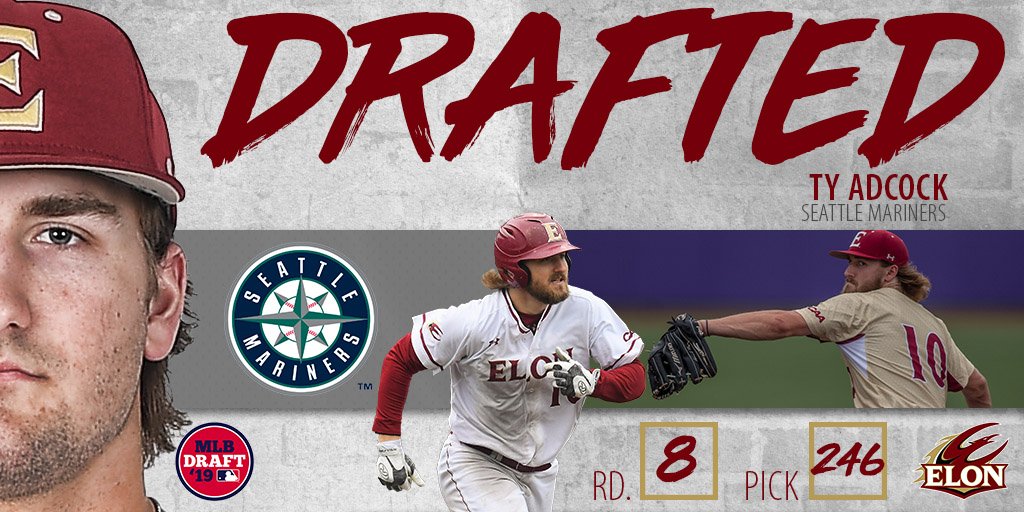 ElonBaseball's tweet photo. Seattle is really loving the maroon and gold as @Ty_Beezy5 also goes to the @Mariners!

#ElonInThePros #phoenixrising #elonbaseball #MLBDraft2019 https://t.co/ZGy8HIISRb