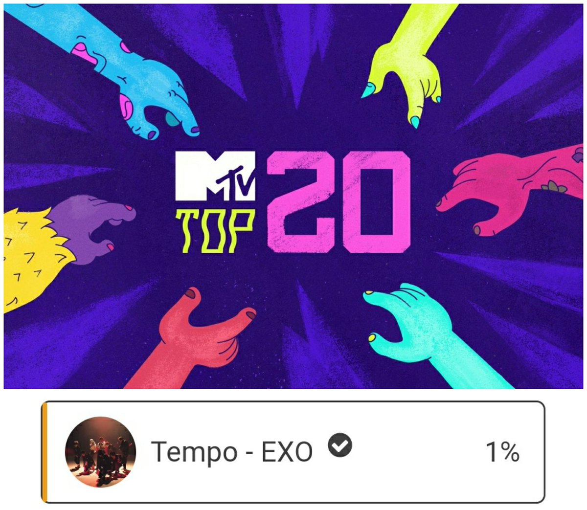 ExoProjectt's tweet photo. MTV HITS TOP 20: Os 20 MV's mais votados serão exibidos na edição especial MTV MIAW TOP 20.

 →Vote quantas vezes quiser!←

🔗https://t.co/yy9L8j9KfJ

#PremiosMTVMIAW #MTVBRKPOPEXO @weareoneEXO https://t.co/C9cxBfvvyd