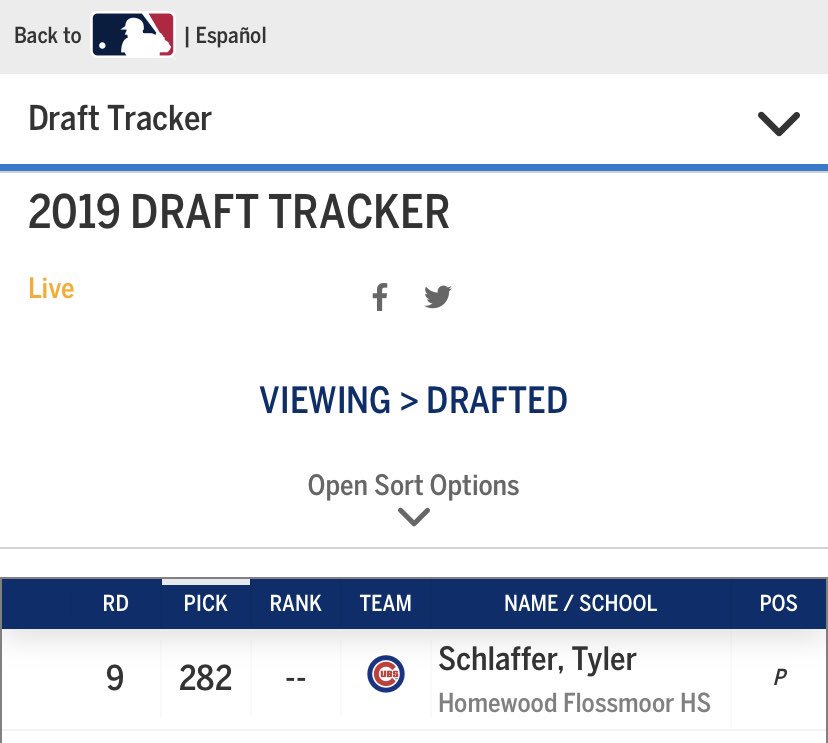 PTSportsGroup's tweet photo. Congratulations to @TylerSchlaffer RHP from @HFHSAthletics High School Chicago Illinois selected in the 9th Round 282 Overall by his hometown team the Chicago Cubs. #NewestClient #NewestCubbie #9thRD #282NdOverall #Primetime https://t.co/WK72BNvSXL