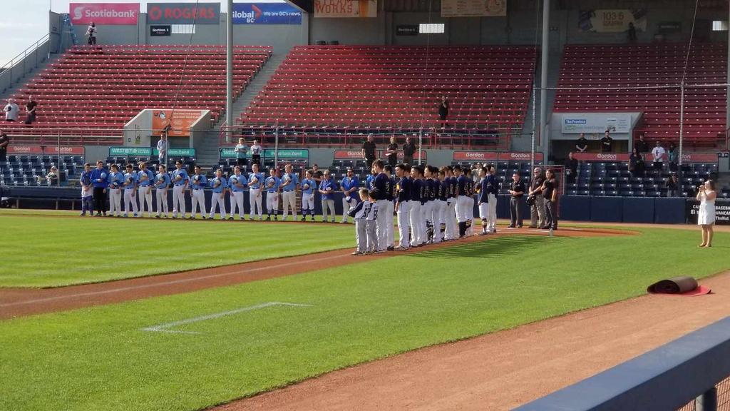 RCBA Chuckers College Prep game vs Ridge Meadows underway at Nat Bailey stadium.
