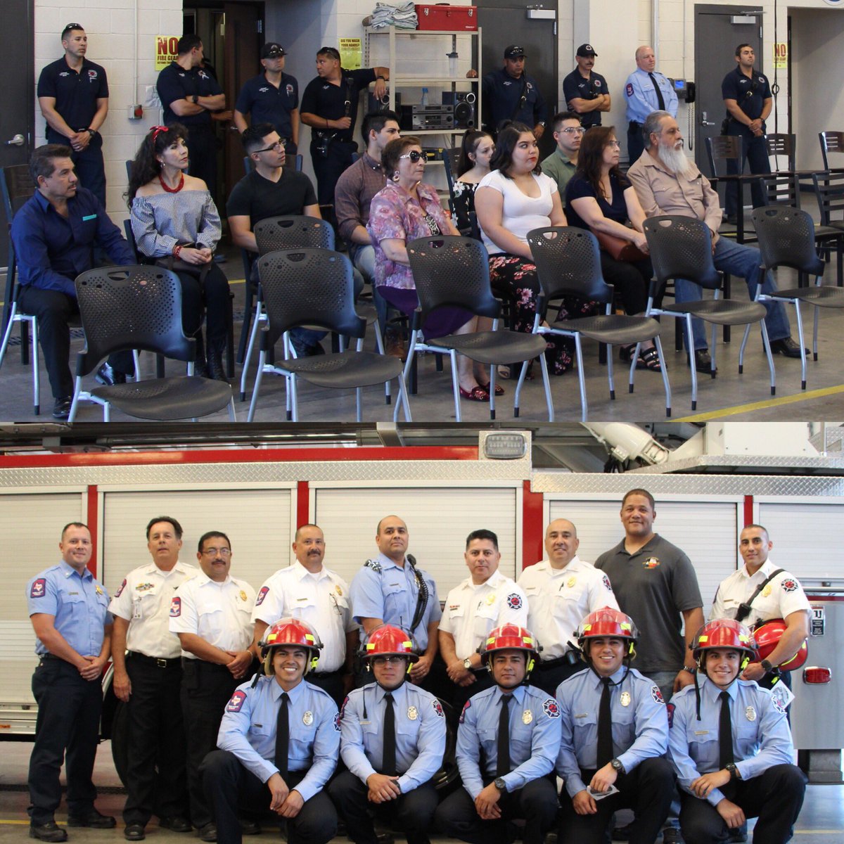 IAFF_L51's tweet image. Luis Flores-Ortega, Jose Granados, Oscar Vargas, Alejandro Fierro, Julio Flores -Gomez completed their probationary period. #Local51 Board congratulates our new B Shift members at their Red helmet Ceremony.
#goodbyeyellowhelmets