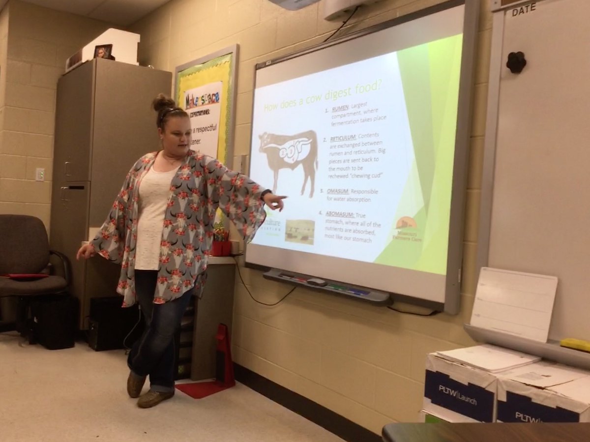 HagerSHEPARD's tweet photo. We enjoyed Caroline Sicht, Shepard alum, teach us about beef cattle through her program Ag Ed on the Move through Missouri Farmers Care. After learning about beef cattle, we played an exciting game of BEEFO - bingo about products made from beef cattle! #SHEsummer https://t.co/O30X7PWzQ0
