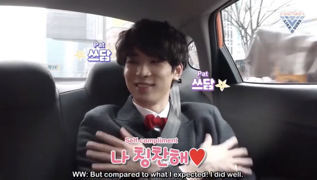 28. wonwoo getting out of his comfort zone needs to be praised and admired + he hugged himself 