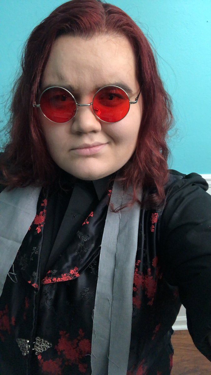 Sometimes, you have a whole ass cosplay just in your closet. So uh, Crowley test! #GoodOmens #goodomenscosplay 😈