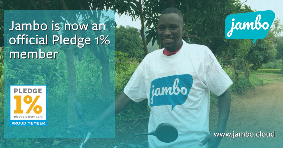 JamboHQ's tweet photo. We are very proud to announce that we're now an official Pledge 1% member. We've joined the @PledgeOne global movement with the commitment to give 1% profit to our chosen charitable initiative, @ClassroomsForAf.

#StakeholderEngagement #Pledge1 #PledgeItForward #ItStartsWithHello https://t.co/JSiT6W37iB