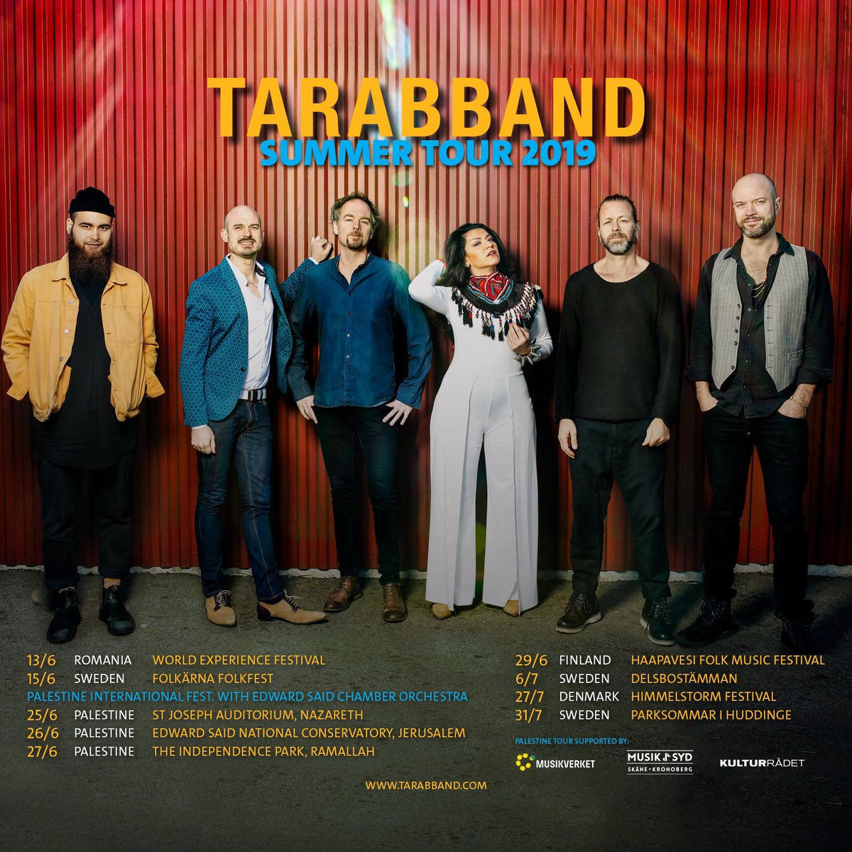 NadinAlkhalidi's tweet photo. 📣📣📣 Tour dates summer 2019 with Tarabband! See you soon in Romania, Sweden, Palestine, Finland and Denmark ♥️♥️♥️ https://t.co/Ex6XpSB9wa