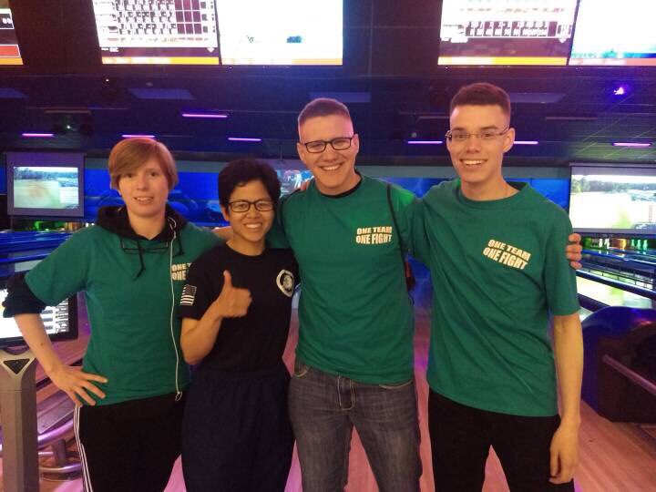 DennisCat's tweet photo. Teal rope program/ bowling for sexual assault awareness and prevention. https://t.co/VstqaZkZMl