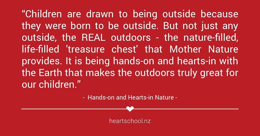 With so many young children spending their days in care settings, we all have a huge responsibility: to honour the innate connection between our #children and the natural world. heartschool.nz/nature-toolkit #nature #CNC2019 #ECE #outdoors #outdoorplay #forestschool #teaching