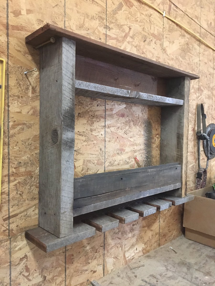 jayhiskey's tweet image. Barnwood liquor/wine rack