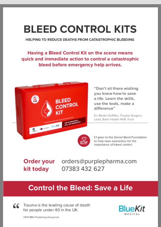 PharmaPurple's tweet photo. The Zero Responder #BleedControl kit is now available to purchase. 

To purchase or any questions contact: orders@purplepharma.com and telephone support is : 07383 432 627. Cost of each kit is £39 + delivery 

@RedMajid @eldiablo0786

#KnifeCrime #BleedControl #ControlTheBleed https://t.co/8QhMrNyL9O