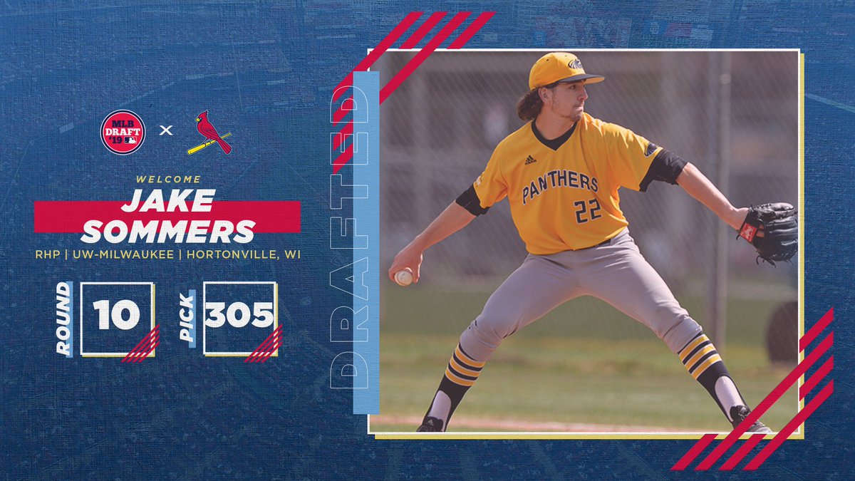 Cardinals's tweet photo. ROUND 10 (305th Overall):

JAKE SOMMERS, RHP
School: Wisconsin-Milwaukee

#MLBDraft | #STLCards https://t.co/kklIbqiUUS
