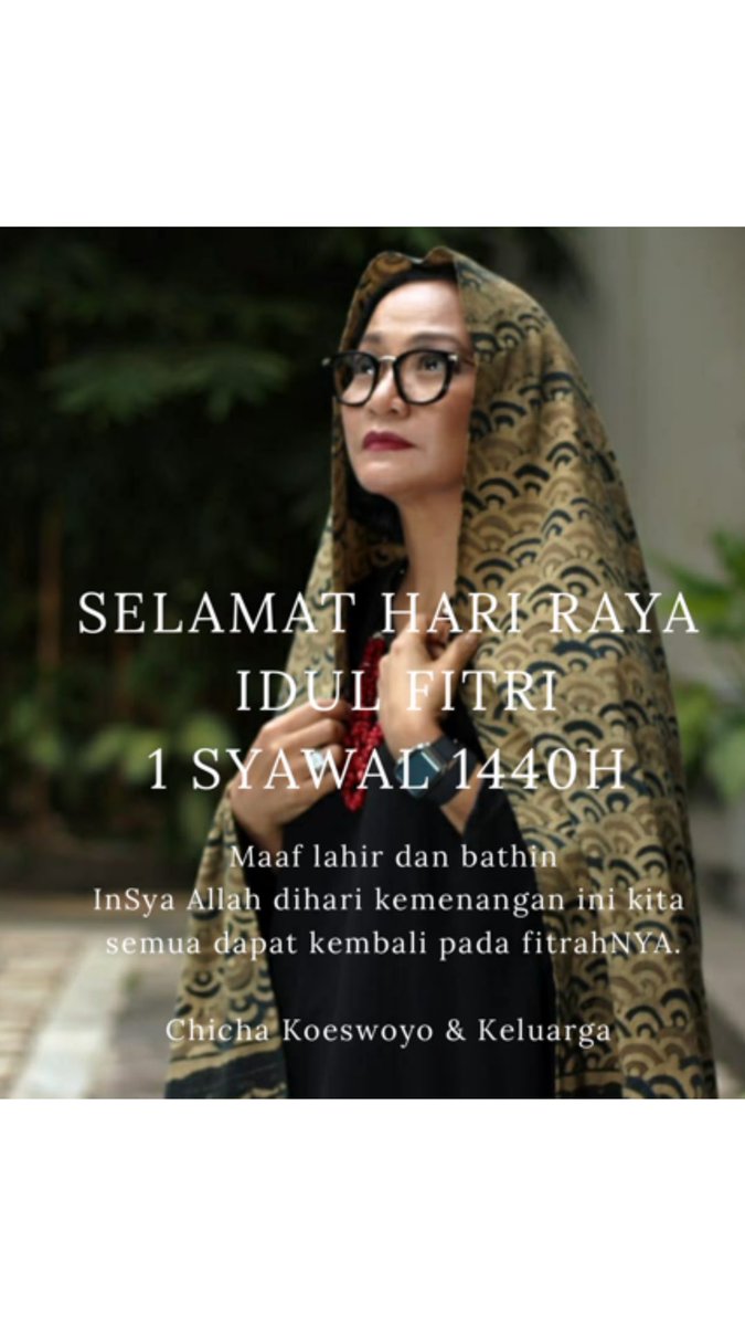 chichaisback's tweet photo. Taqaballahu minna waminkum💌 #lebaran2019 #chichakoeswoyo #chichaisback https://t.co/luRXu9p1dn