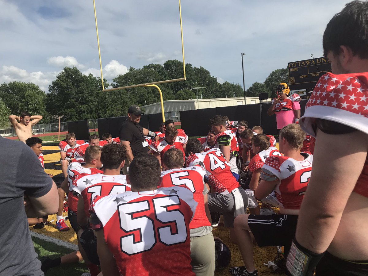 sportsinkansas's tweet image. East practice in Ottawa for the 2019 @KSShrineBowl in Dodge City this weekend.